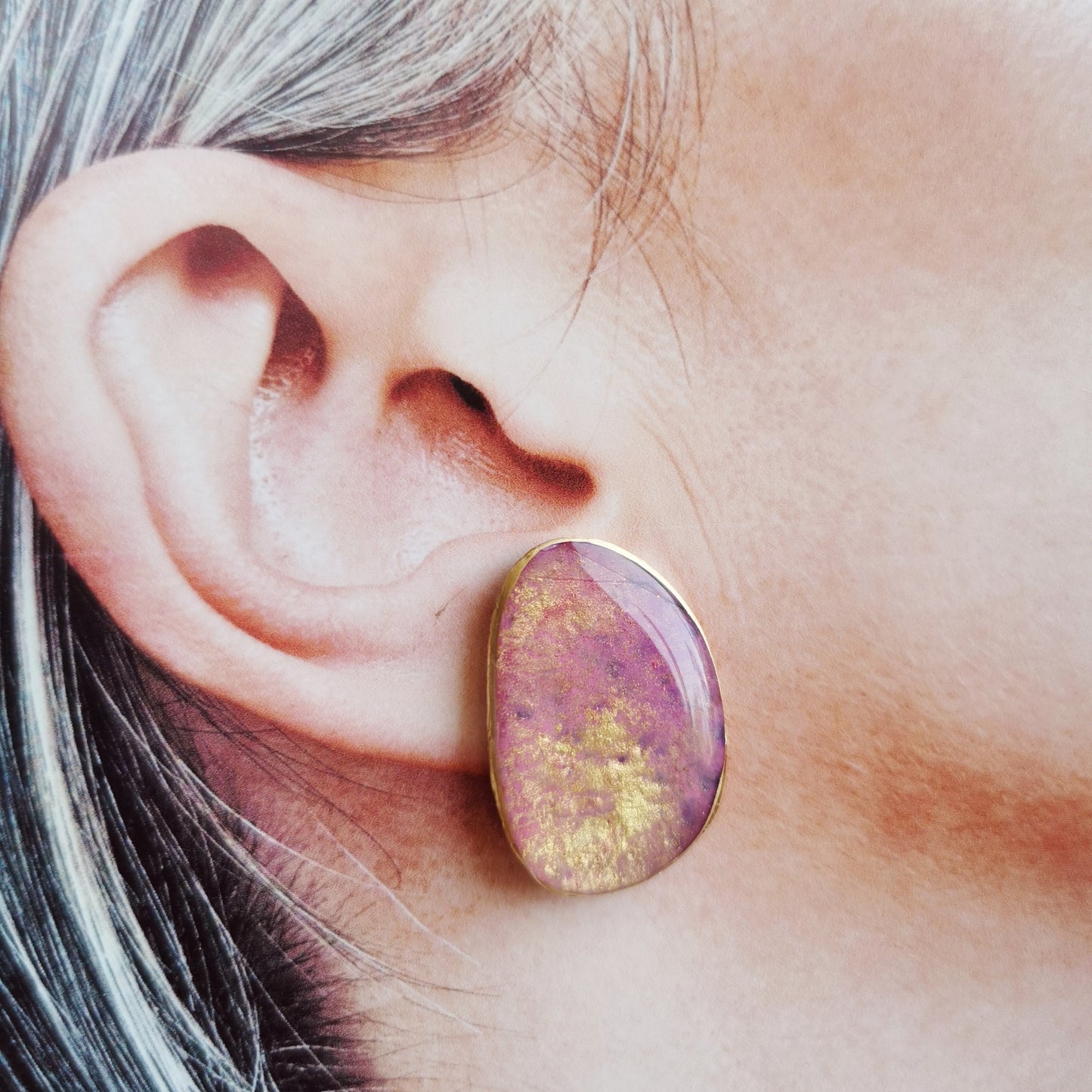 Pink bliss organic stud