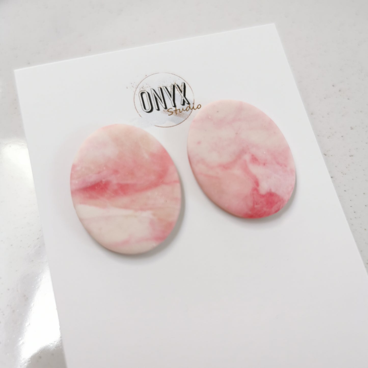 Fauxstone oval stud