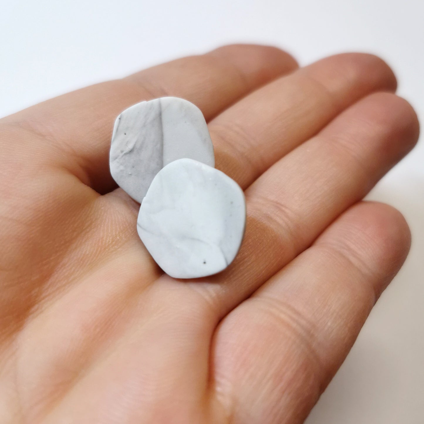 Organic stone stud earring.