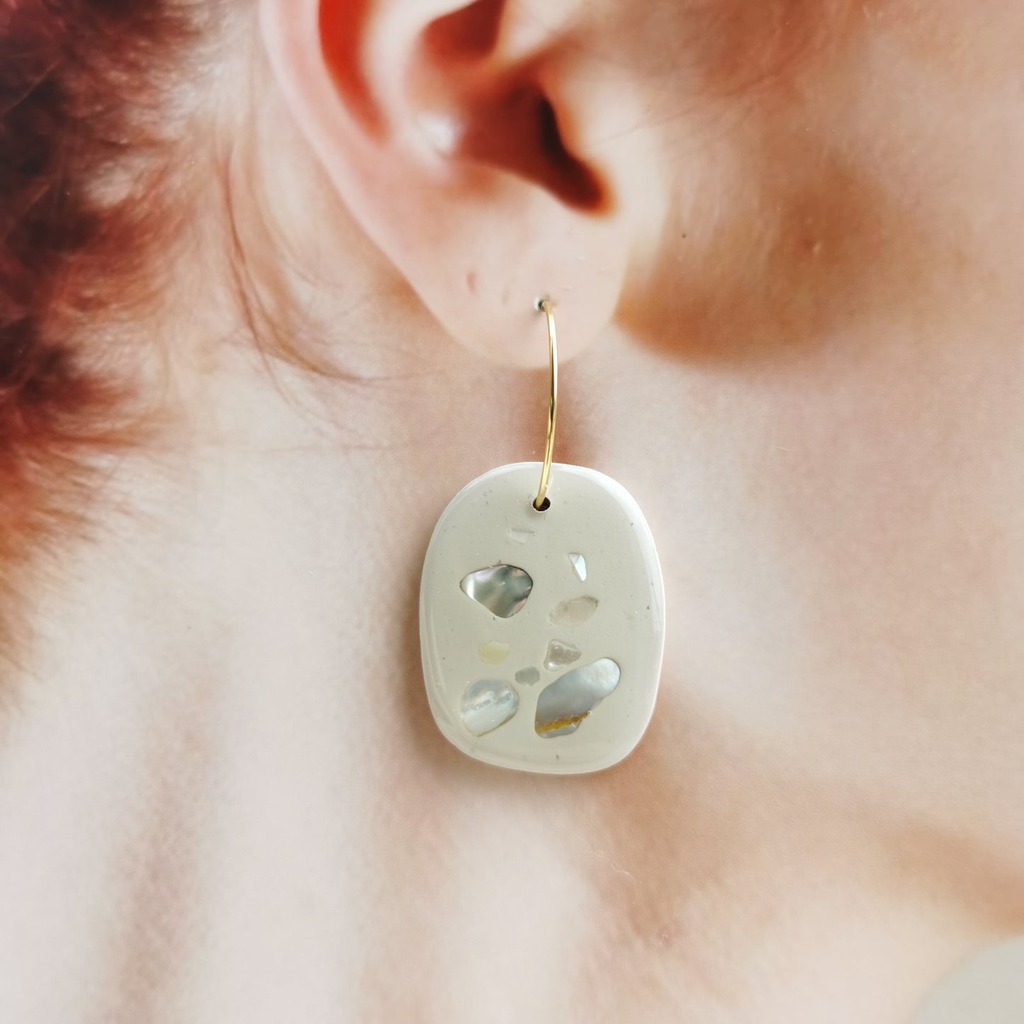 Shell dangle hoops