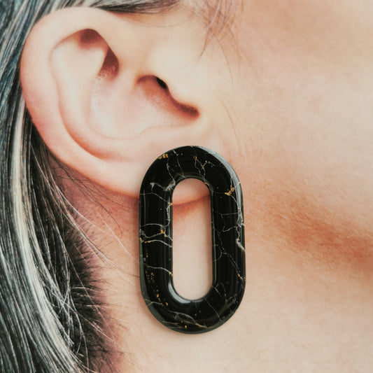 Marble donut statement stud
