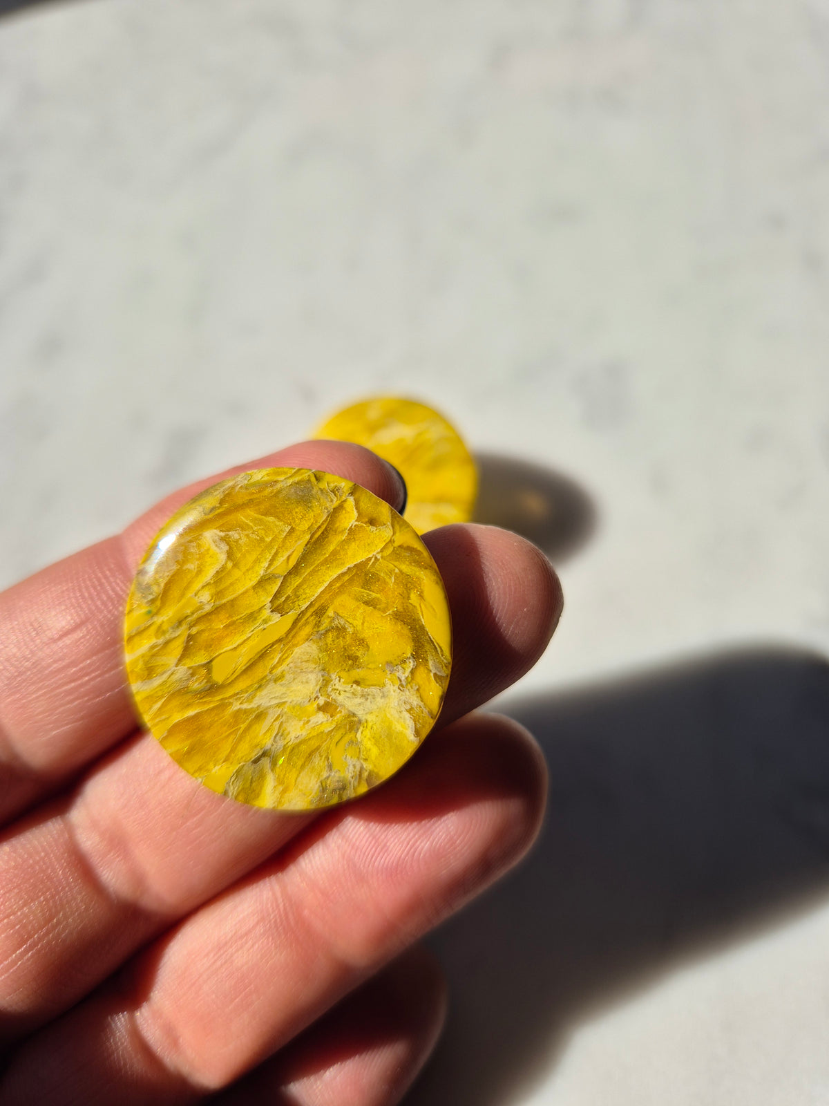 Chartreuse sun stud