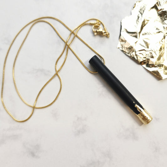 tube 'dipped' pendant chain necklace